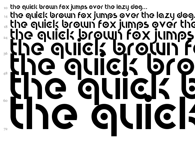 Circular Abstracts font waterfall